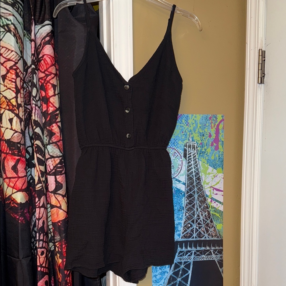 Black Button-Up Zara Romper